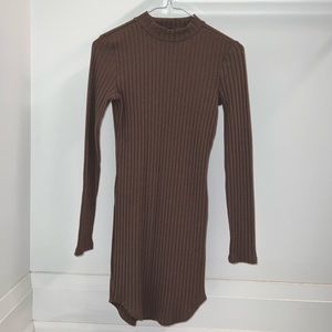 Turtle neck dress - Chocolate Brown